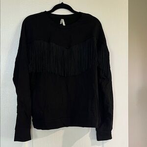 Roper Black Fringe Top